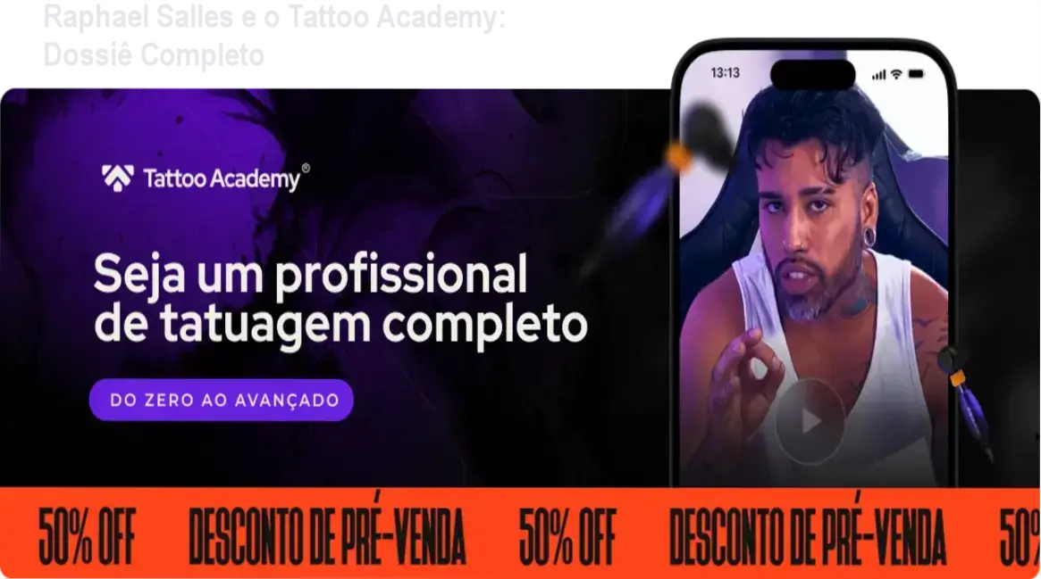 Bastidores e estrutura interna do curso Tattoo Academy de Raphael Salles