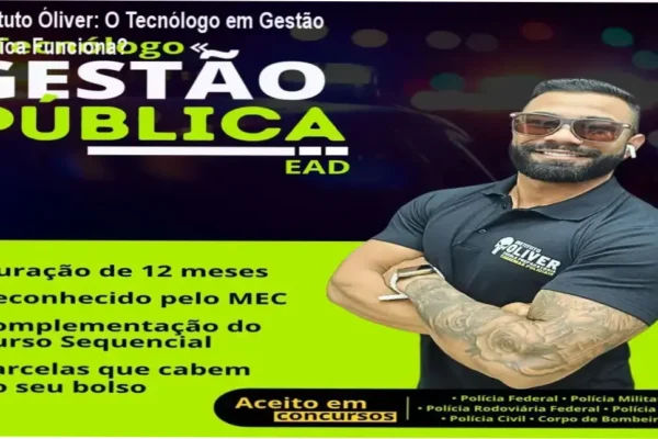 Interface de estudos e bastidores do Tecnólogo em Gestão Pública do Instituto Óliver