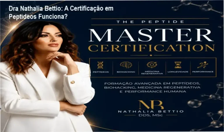 Dra Nathalia Bettio e detalhes da plataforma The Peptide Master Certification