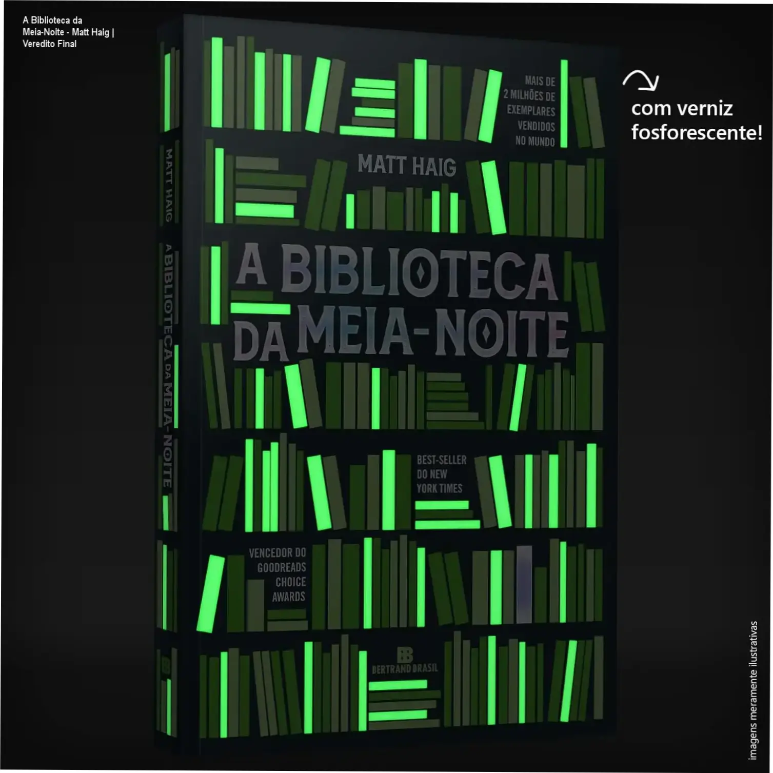 Capa do livro A Biblioteca da Meia-Noite de Matt Haig focada em existencialismo e escolhas