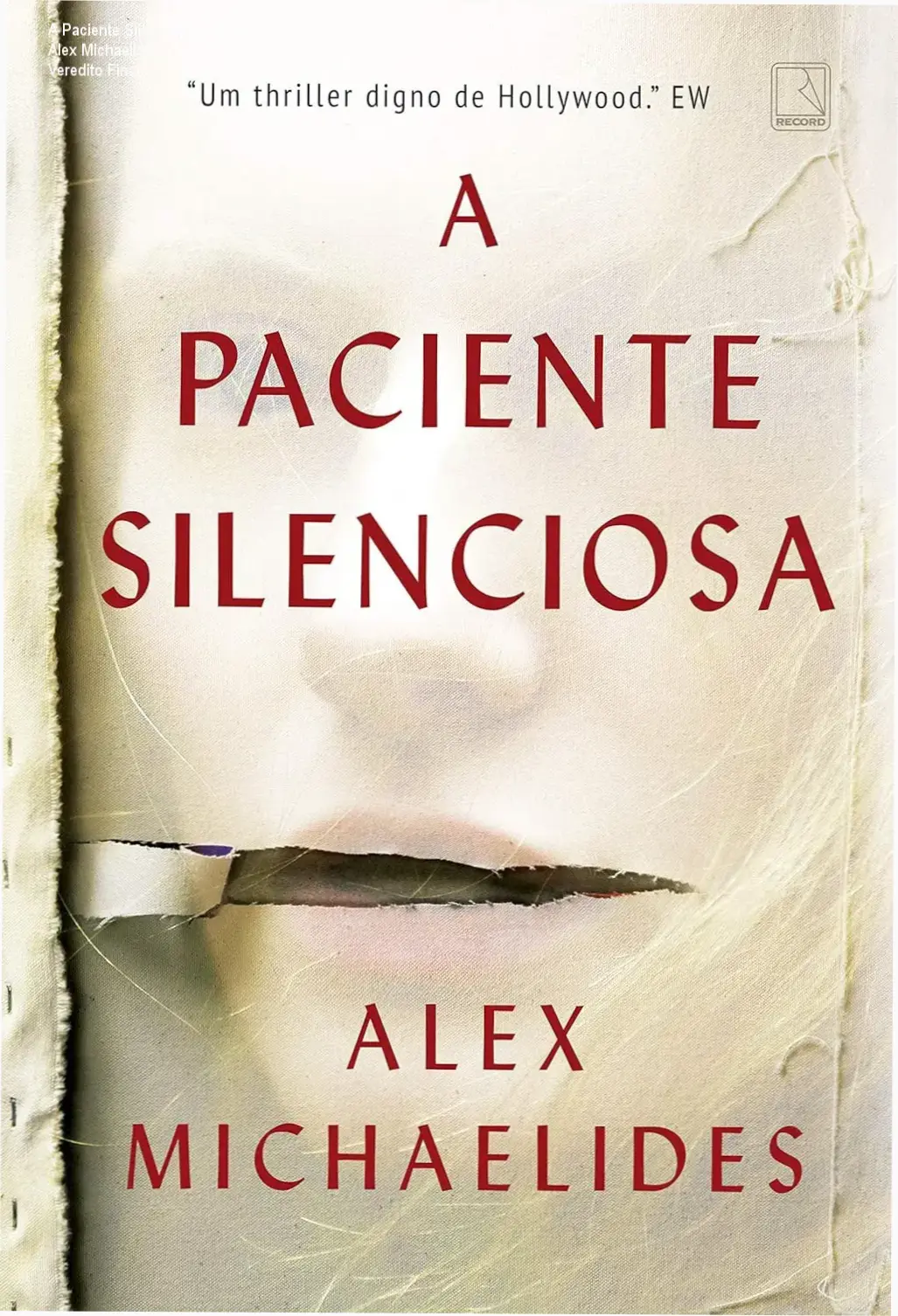 Capa do livro A Paciente Silenciosa de Alex Michaelides em dispositivo digital