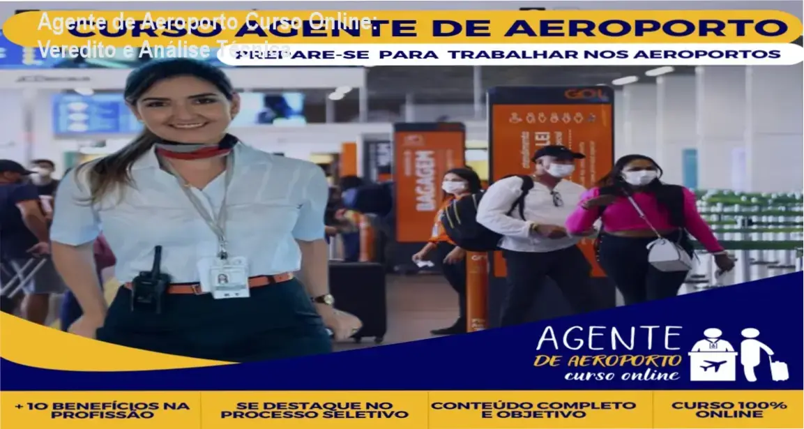 Interface do curso Agente de Aeroporto Online com foco em preparação para processos seletivos