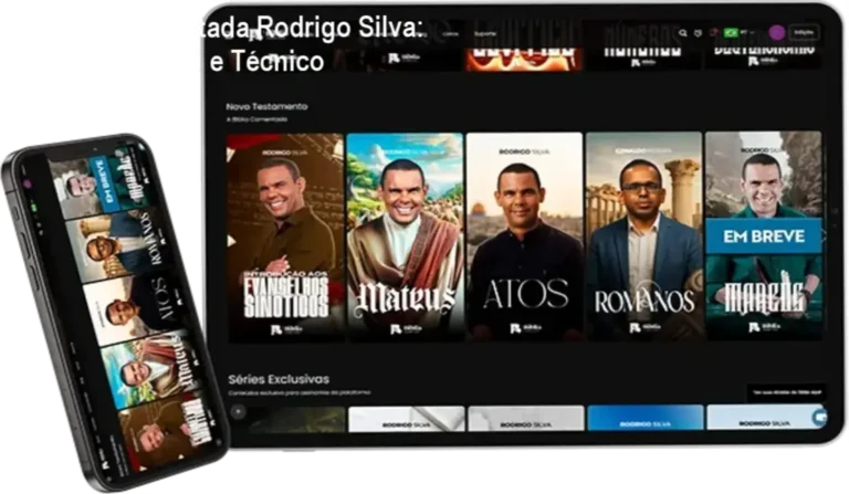 Interface do App da Bíblia Comentada de Rodrigo Silva com ferramentas de IA e estudos arqueológicos