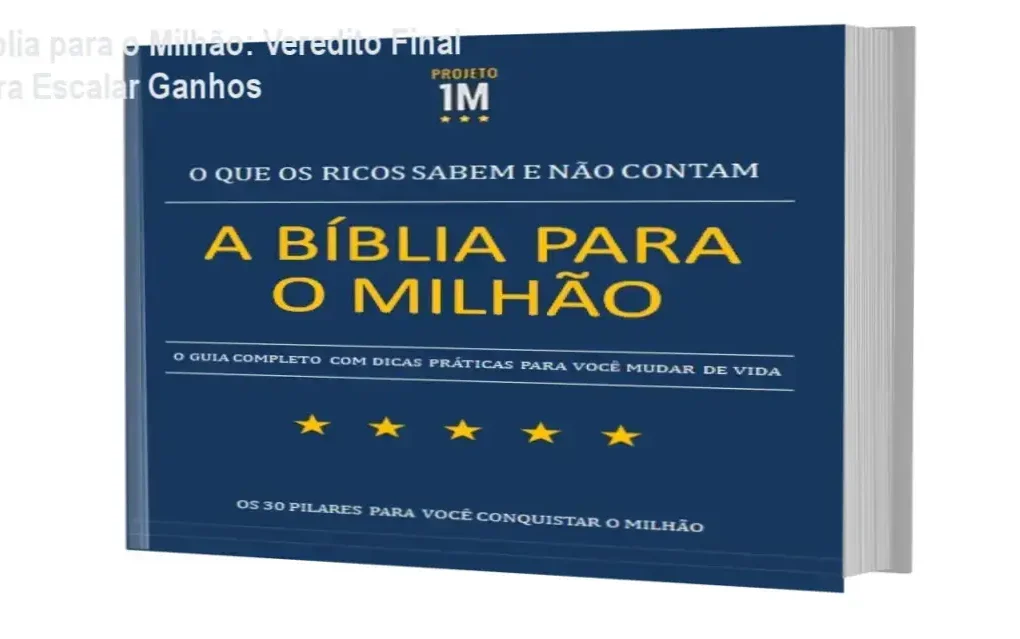 Representação do e-book A Bíblia para o Milhão com elementos de sucesso e mentalidade financeira