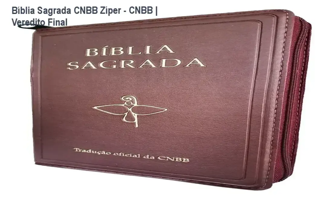 Bíblia Sagrada CNBB com fechamento em zíper e capa em couro sintético