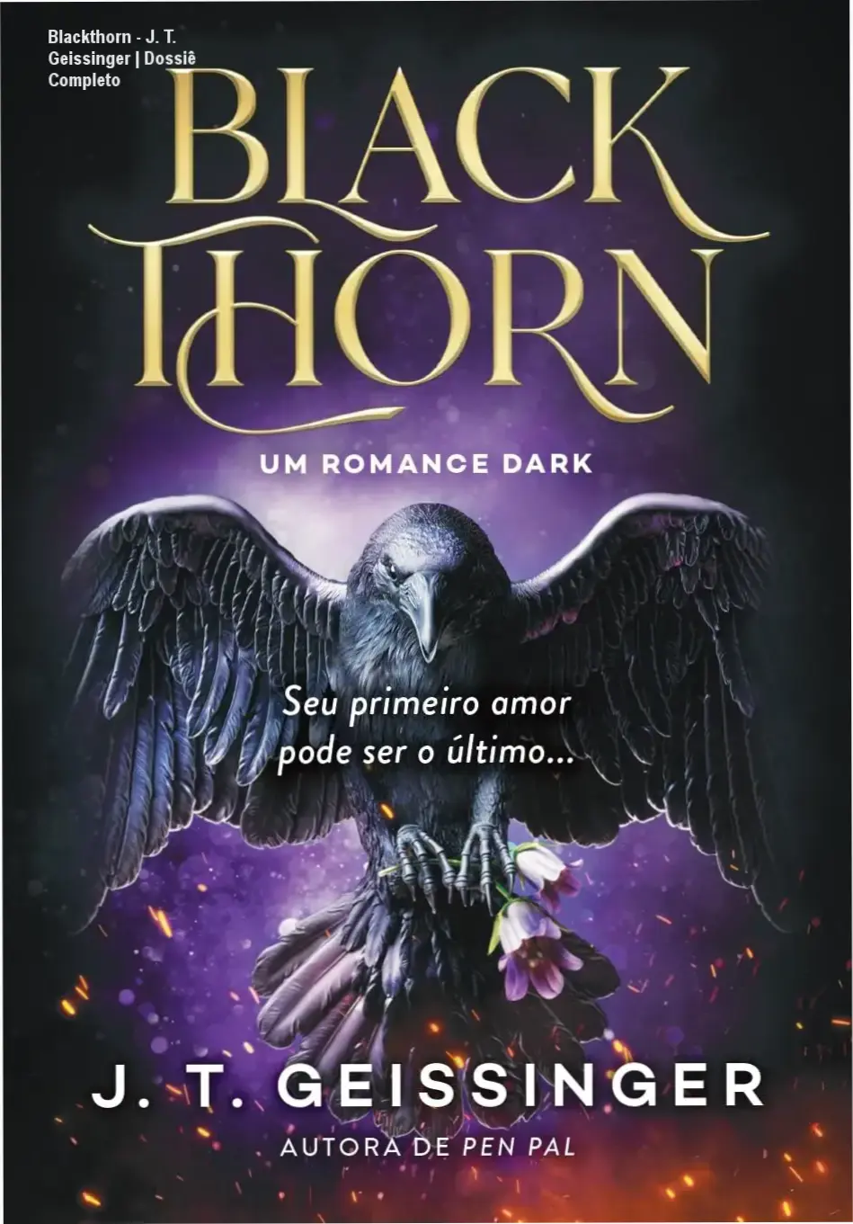 Capa do livro Blackthorn de J. T. Geissinger, destacando a estética de romance dark