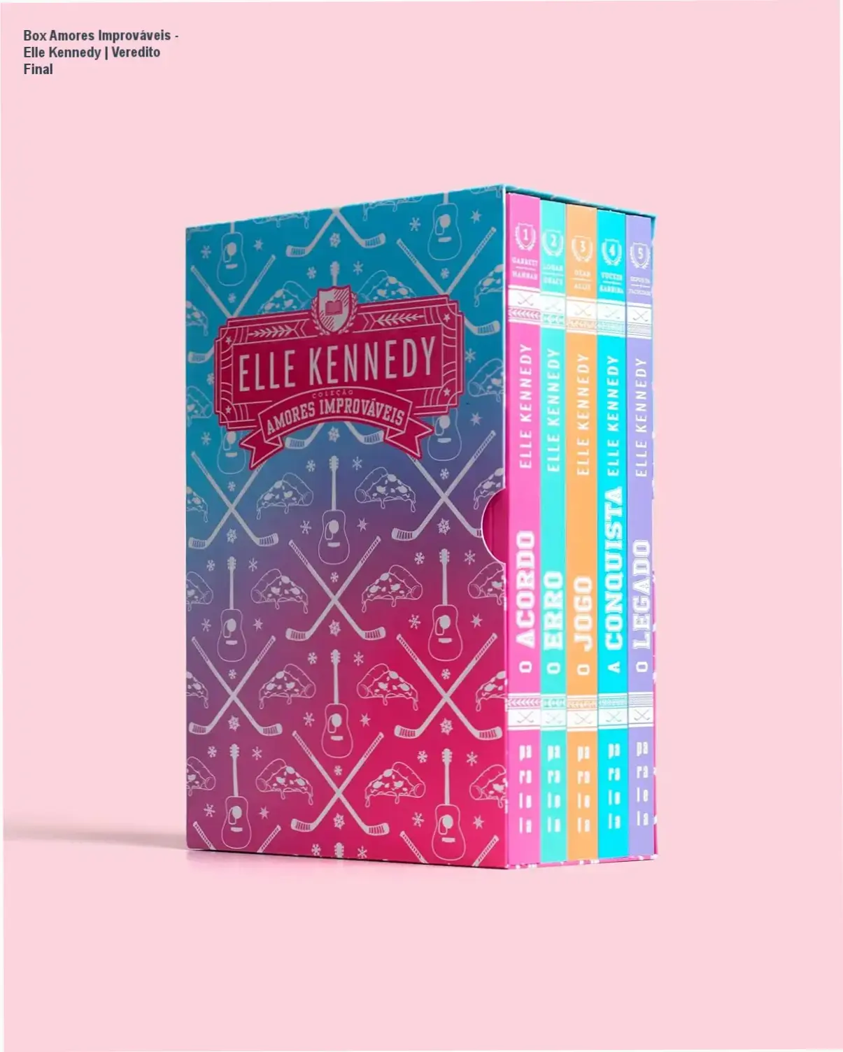 Box Amores Improváveis de Elle Kennedy com capas exclusivas e acabamento especial