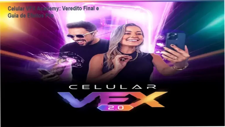 Smartphone exibindo edição de vídeo com efeitos visuais do curso Celular VFX Academy