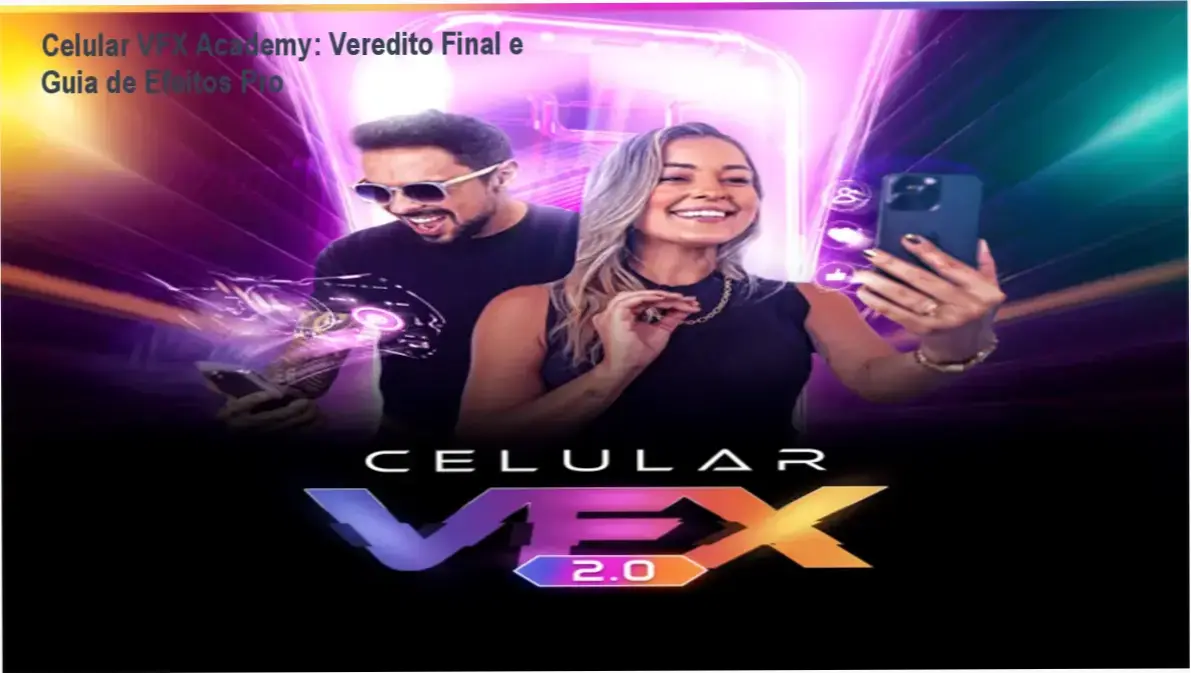 Smartphone exibindo edição de vídeo com efeitos visuais do curso Celular VFX Academy