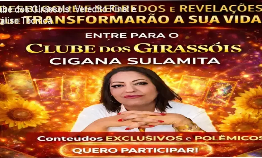 Representação visual do Clube dos Girassóis da Cigana Sulamita com foco em previsões espirituais