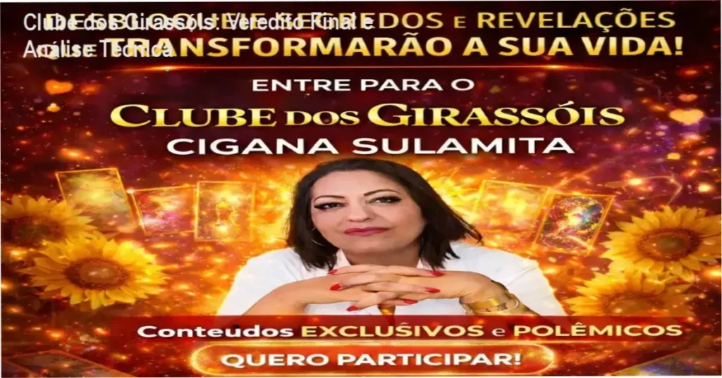 Representação visual do Clube dos Girassóis da Cigana Sulamita com foco em previsões espirituais