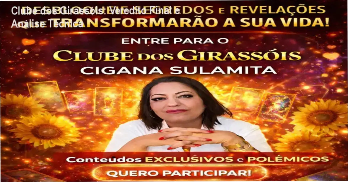 Representação visual do Clube dos Girassóis da Cigana Sulamita com foco em previsões espirituais
