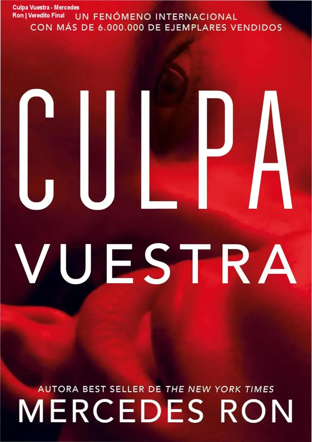 Capa do eBook Culpa Vuestra de Mercedes Ron em dispositivo digital