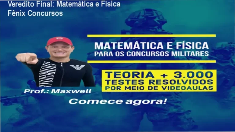 Plataforma de estudos de Matemática e Física do curso Fênix Concursos Militares