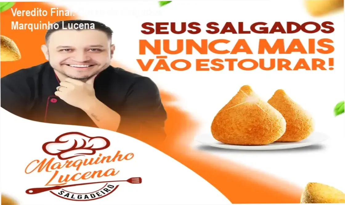 Salgados profissionais crocantes e padronizados produzidos com o método de Marquinho Lucena