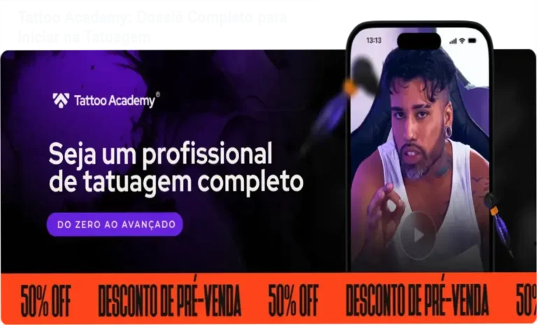 Tatuador profissional aplicando técnica aprendida no curso Tattoo Academy de Raphael Salles