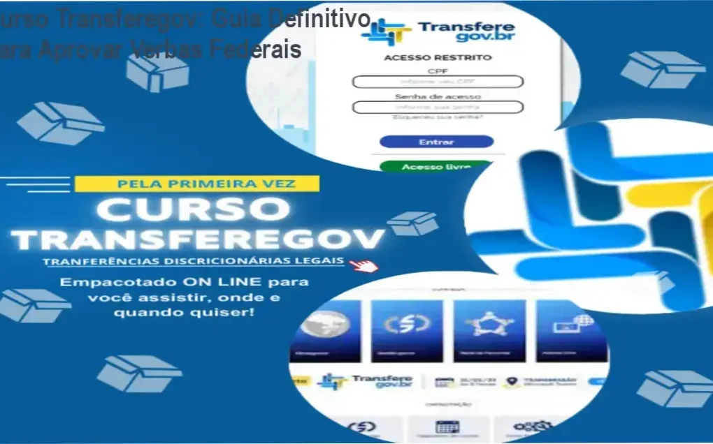 Interface da Plataforma Transferegov com guia de execução de convênios federais