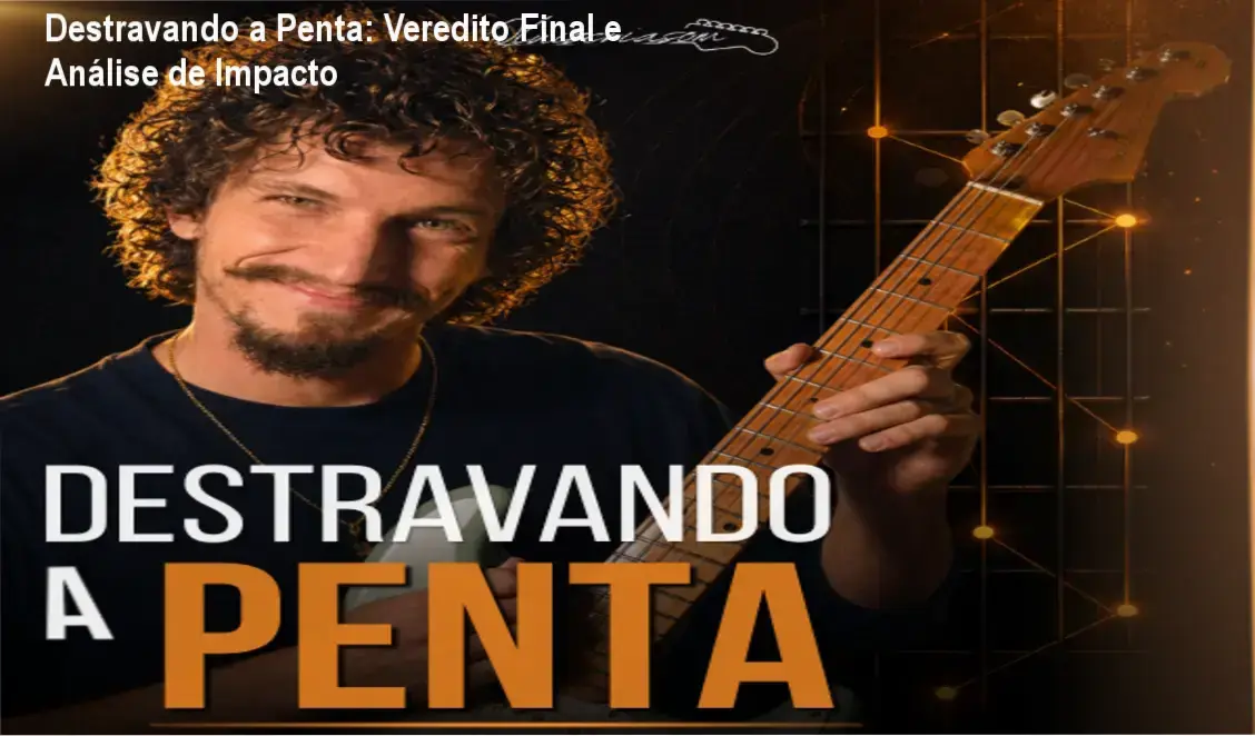 Guitarrista aplicando a metodologia do curso Destravando a Penta de Luiz Arruda no braço da guitarra