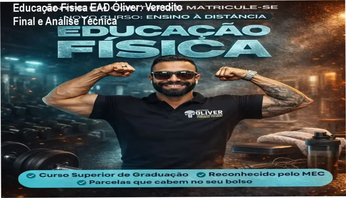 Estudante de Educação Física EAD Óliver analisando material didático digital para obtenção do CREF