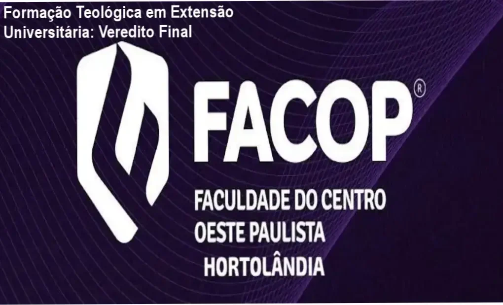 Certificado da Formação Teológica em Extensão Universitária do Instituto Metanoia e FACOP