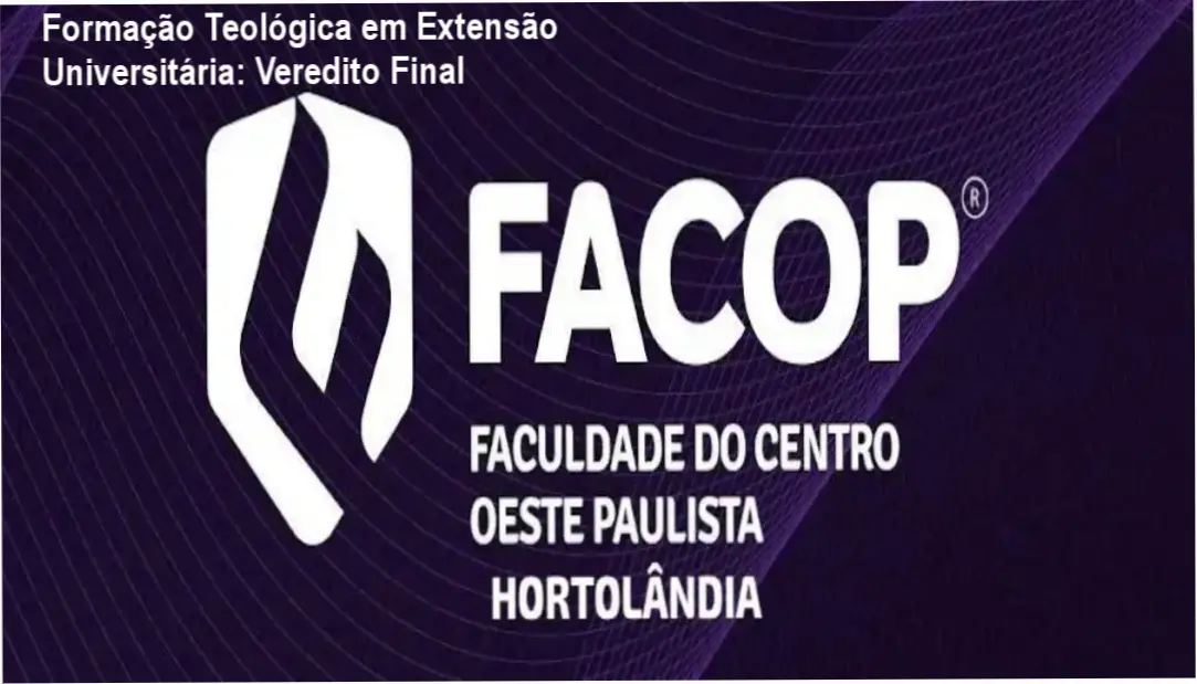 Certificado da Formação Teológica em Extensão Universitária do Instituto Metanoia e FACOP