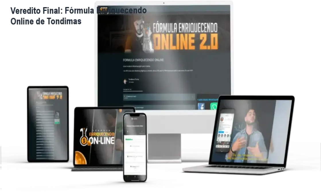 Interface do curso Fórmula Enriquecendo Online e metodologia T.O.M de Tondimas Tôrres