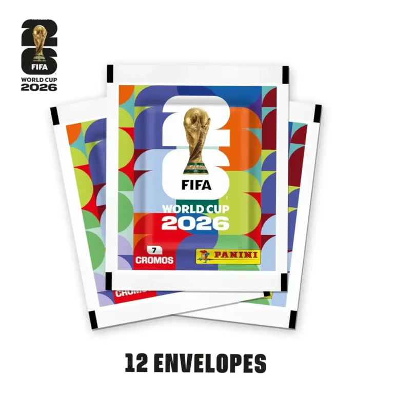 Kit com 12 envelopes de figurinhas oficiais da Copa do Mundo FIFA 2026 da Panini