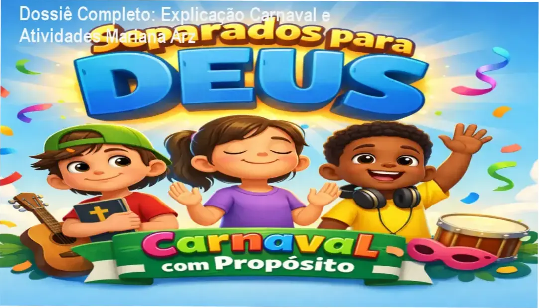 Material pedagógico do Kit Explicação Carnaval e Atividades para ensino bíblico infantil