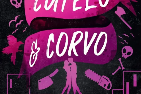 Capa do livro Cutelo e Corvo de Brynne Weaver, primeiro volume da trilogia Morrendo de Amor