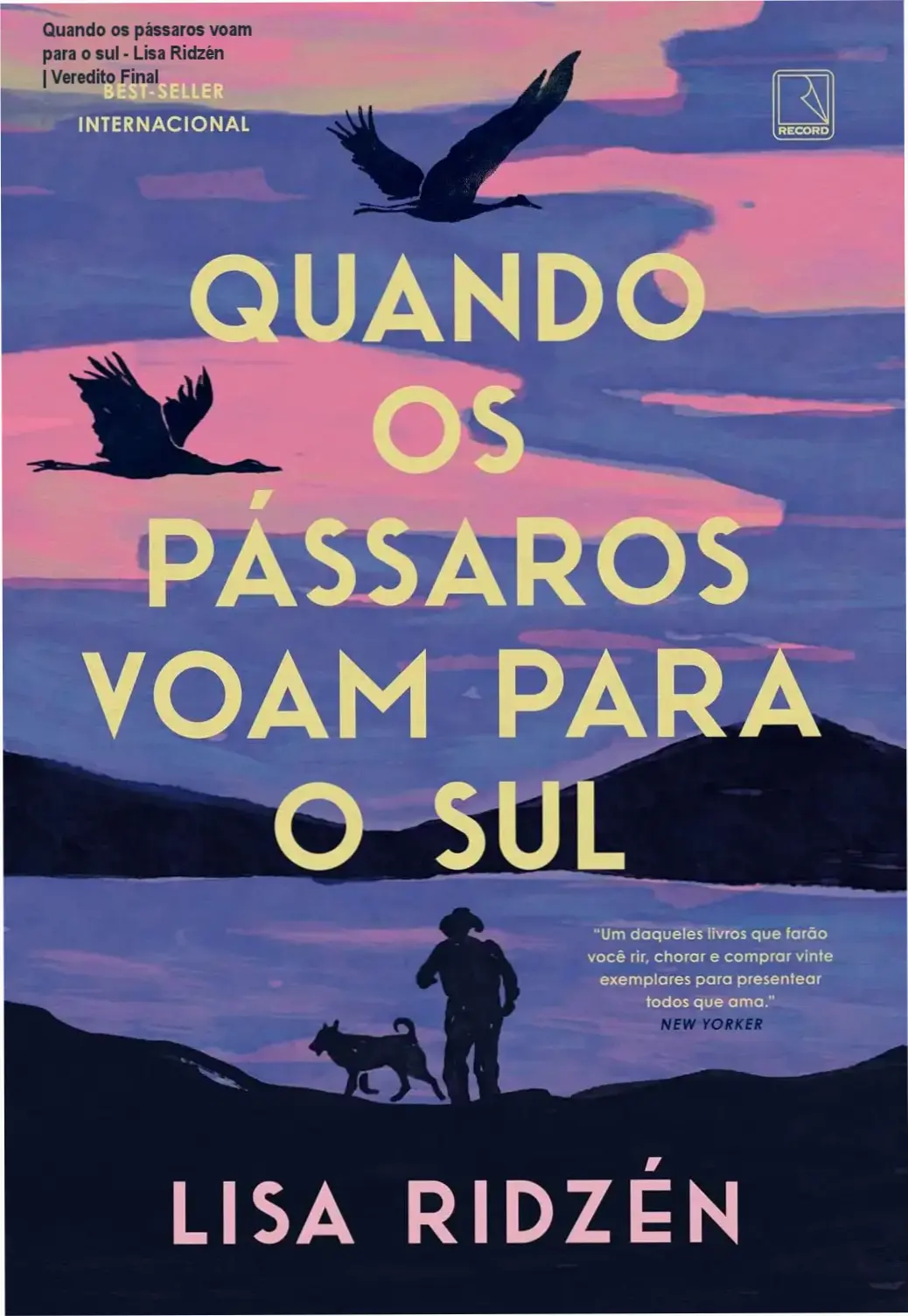 Capa do livro Quando os pássaros voam para o sul de Lisa Ridzén