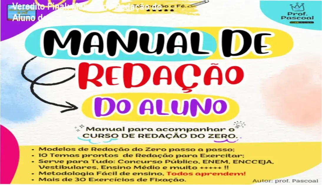 Manual de Redação do Aluno do Prof. Pascoal: visão interna da metodologia passo a passo
