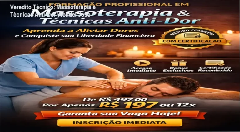Massoterapia e Técnicas Anti-Dor Prof. Wendel José bastidores e funcionamento do curso