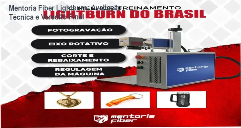 Interface do software Lightburn para Fiber Laser exemplificando a Mentoria Fiber de Euler Maia Nonato
