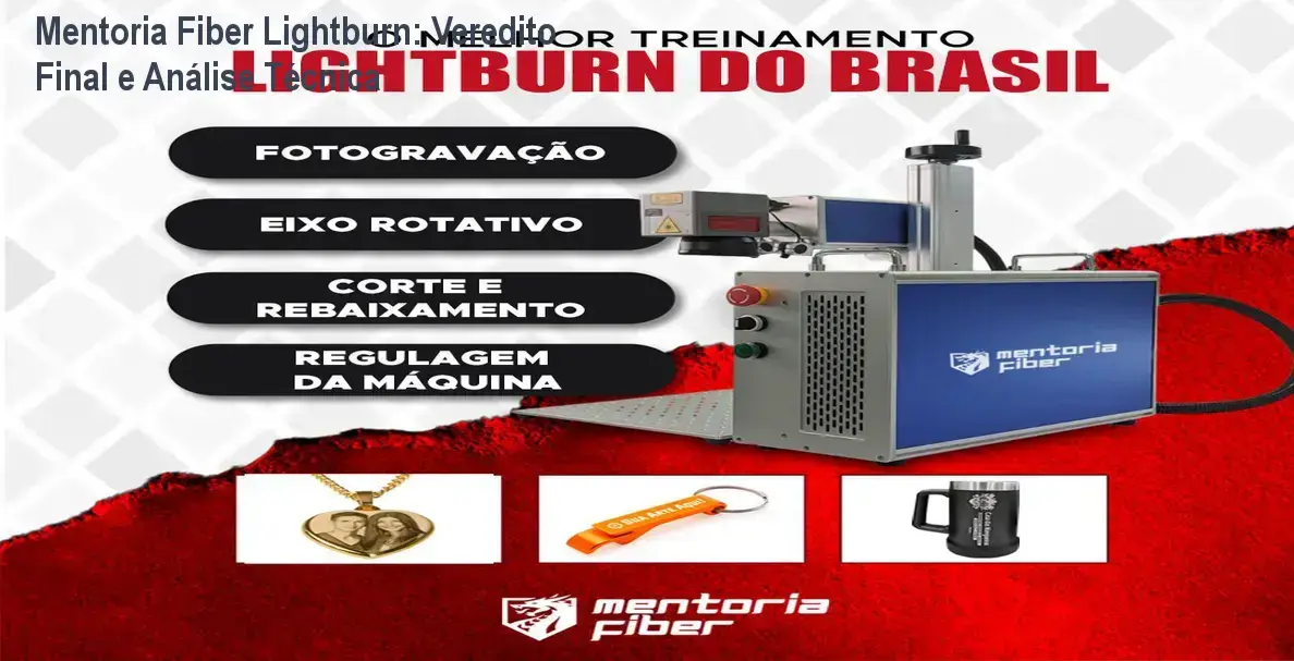 Interface do software Lightburn configurada para gravação em máquina Fiber Laser