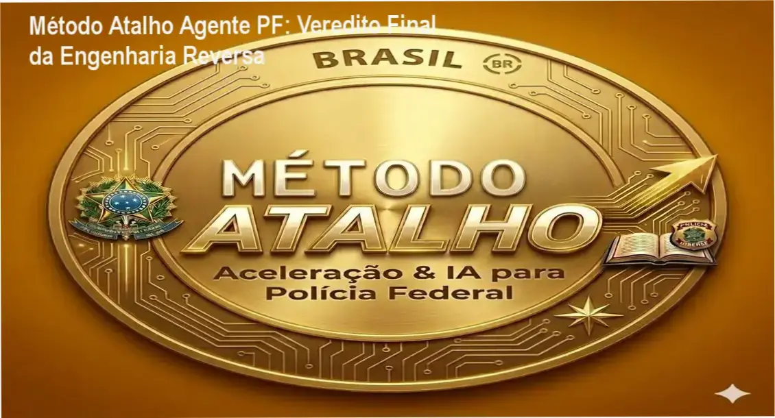 Método Atalho Agente PF: Veredito Final da Engenharia Reversa 2 https://cursoss.com.br/metodo-fp-organize-suas-financas-veredito-final/ Infográfico detalhando a metodologia de Engenharia Reversa do Método Atalho para Agente da Polícia Federal