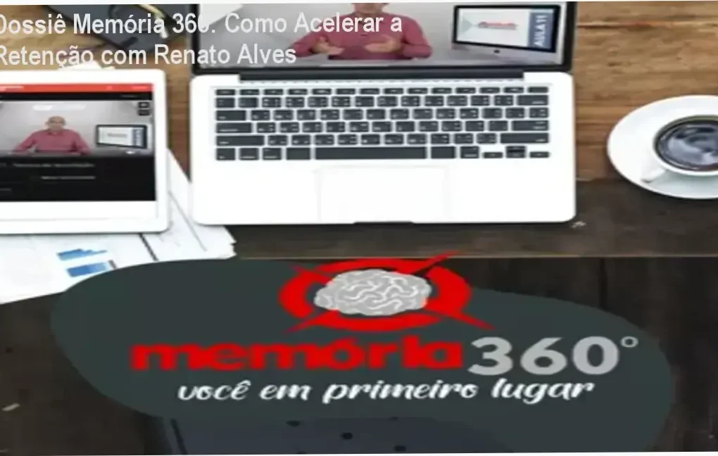 Representação visual do Método Memória 360 de Renato Alves focada em retenção de conteúdo e leitura dinâmica