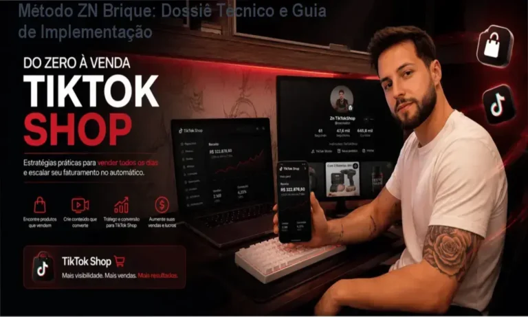 Infográfico demonstrando a lógica de brique orgânico do Método ZN Brique no TikTok