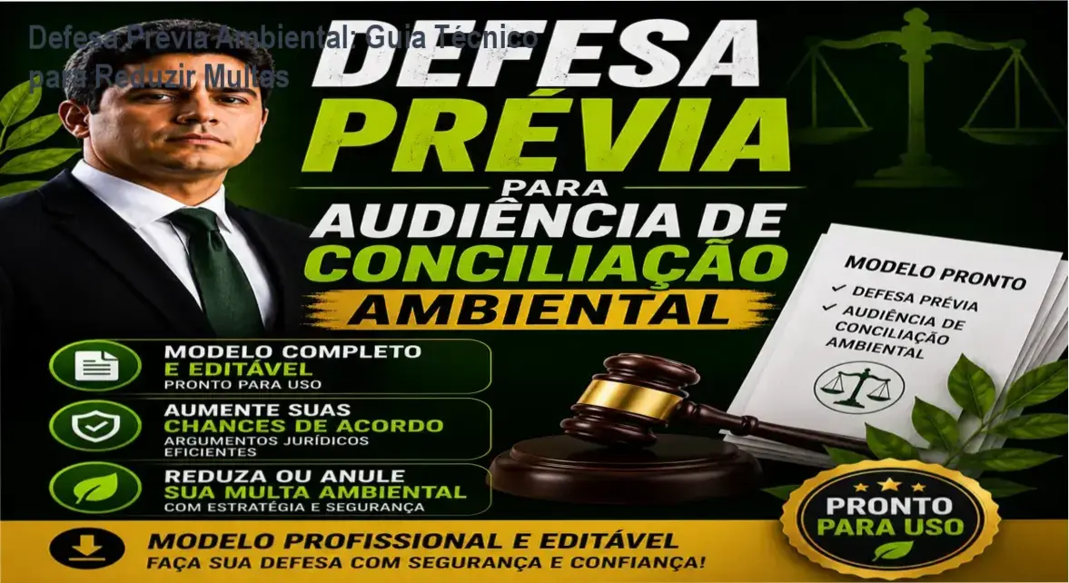Modelo de Defesa Prévia para Audiência de Conciliação Ambiental em formato Word e PDF