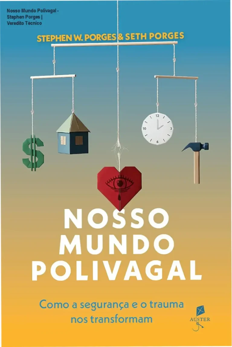 Capa do livro Nosso Mundo Polivagal de Stephen Porges exibida em um leitor digital Kindle
