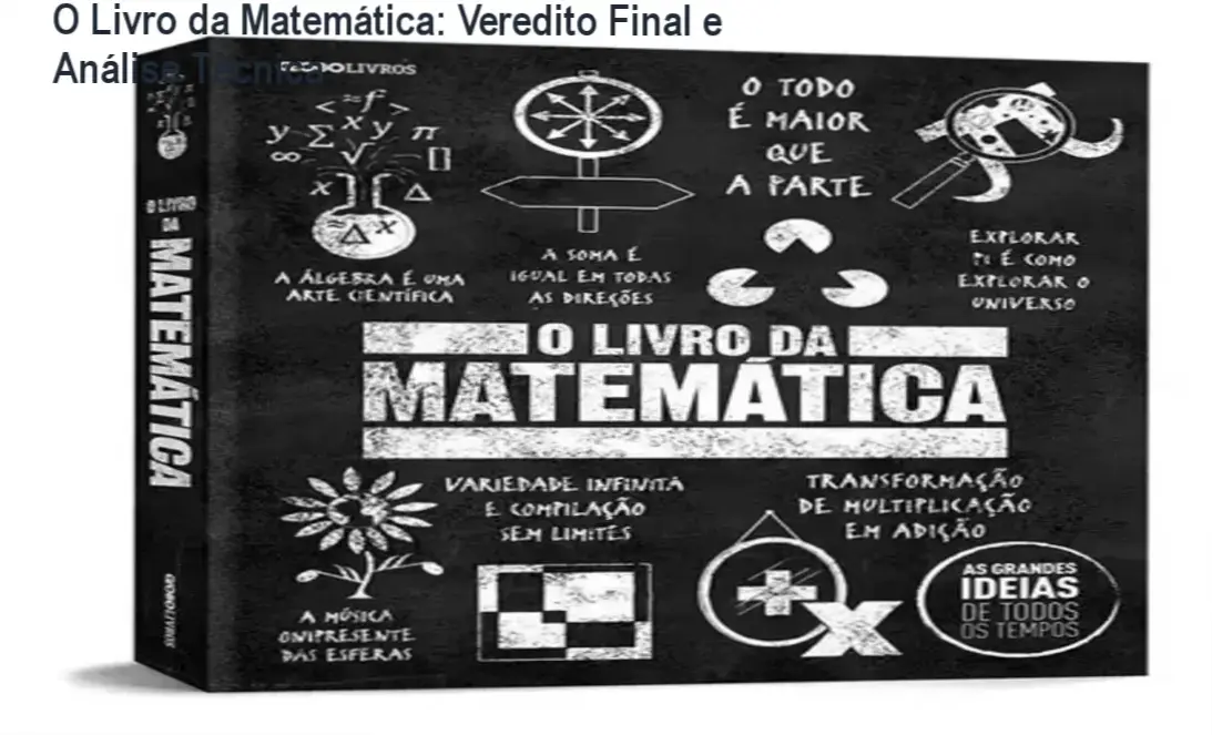 Capa do livro O Livro da Matemática apresentando infográficos sobre a história dos números