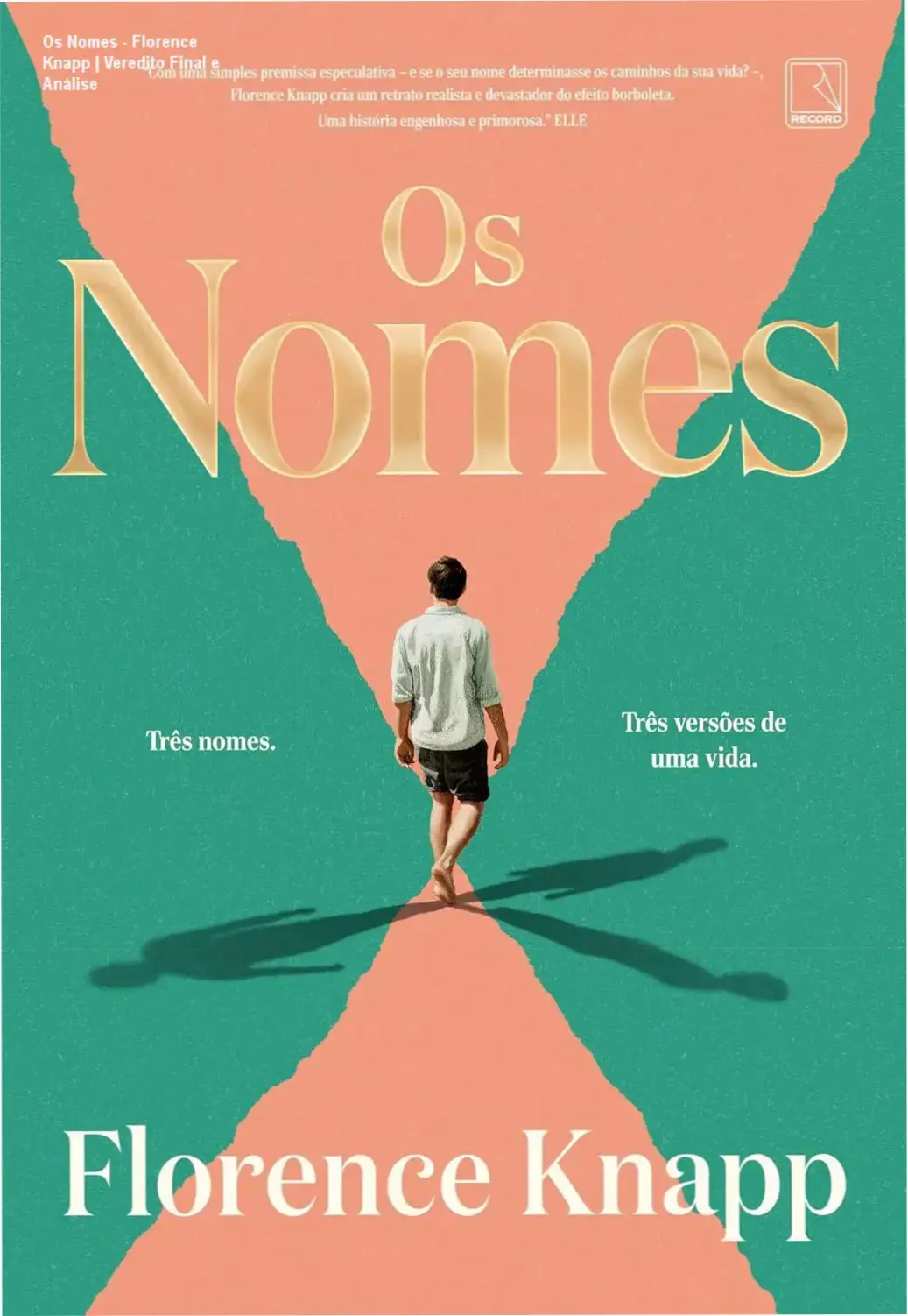 Capa do livro Os Nomes de Florence Knapp focando em temas de identidade e destino