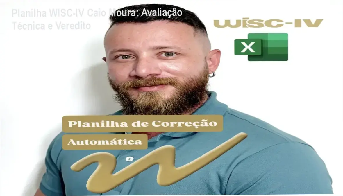 Interface da Planilha de Correção Automática do WISC-IV de Caio Moura para neuropsicólogos