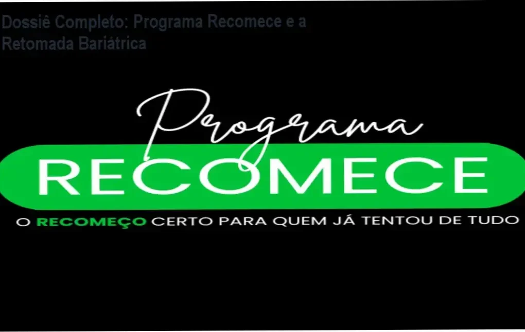 Infográfico detalhando os pilares de reprogramação metabólica do Programa Recomece para bariatricados