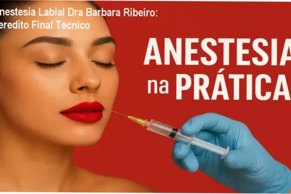 Profissional aplicando técnica de anestesia labial imediata Dra Barbara Ribeiro em procedimento de HOF