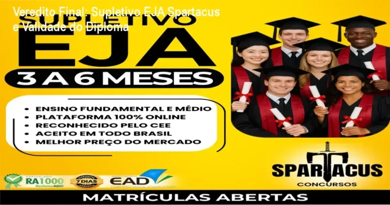 Representação de certificação escolar digital do Supletivo EJA Spartacus