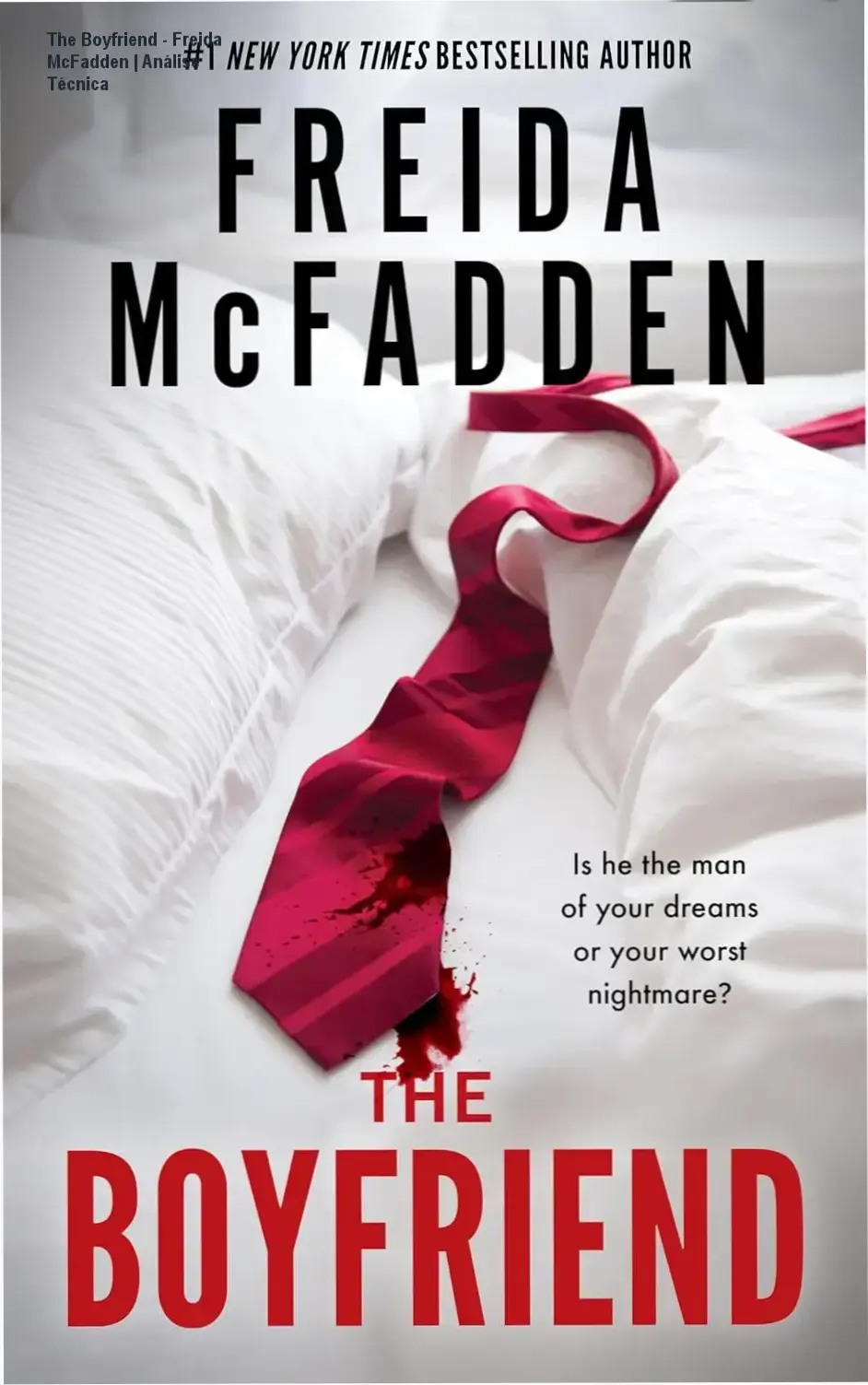 Capa do ebook The Boyfriend de Freida McFadden, suspense psicológico