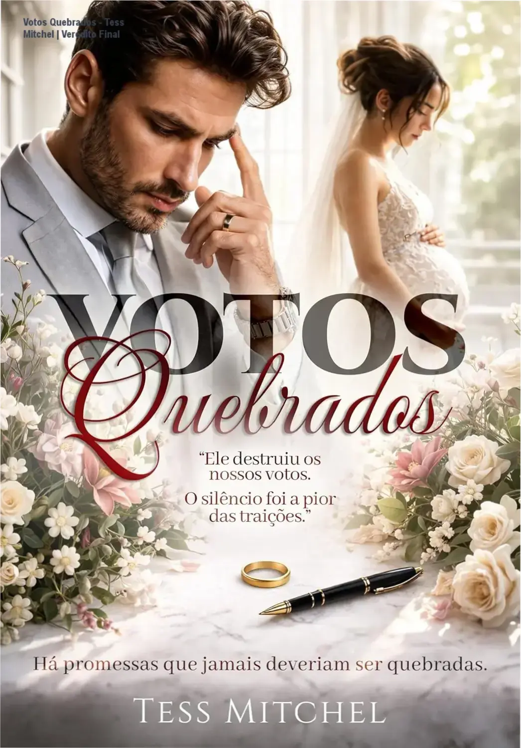 Capa do ebook Votos Quebrados de Tess Mitchel sobre romance bilionário