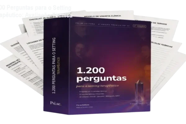 Manual 1.200 Perguntas para o Setting Terapêutico detalhando a estrutura de intervenções clínicas para psicólogos