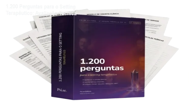 Manual 1.200 Perguntas para o Setting Terapêutico detalhando a estrutura de intervenções clínicas para psicólogos