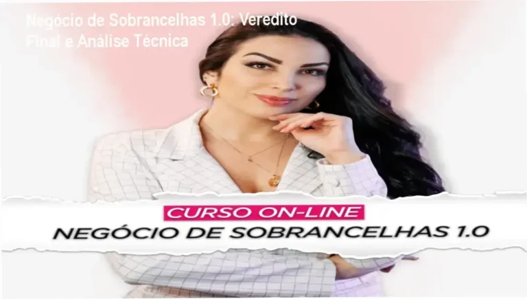 Interface do curso Negócio de Sobrancelhas 1.0 com foco em design e gestão empresarial